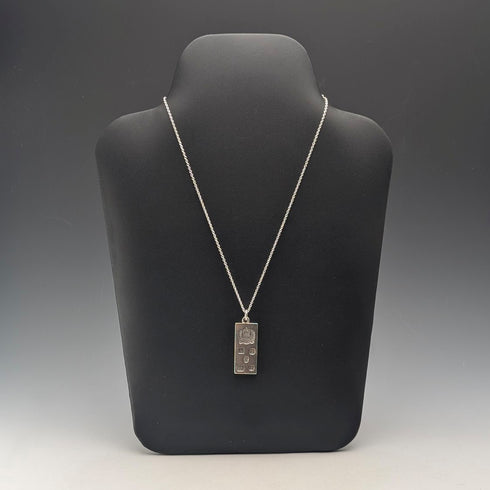 1977 British pure silver Jubilee ingot pendant, 20.1g, with pure silver necklace, RJ